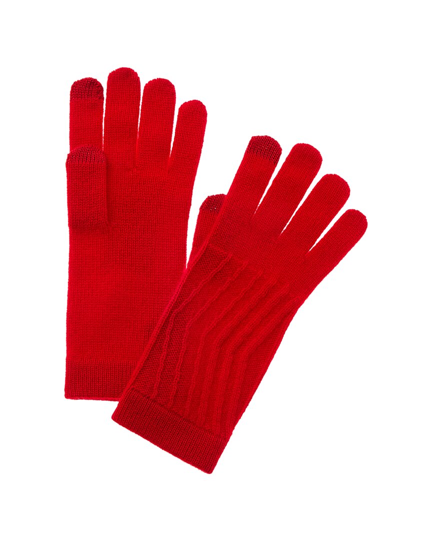 Shop Phenix Traveling Rib Cashmere Tech Gloves In Red