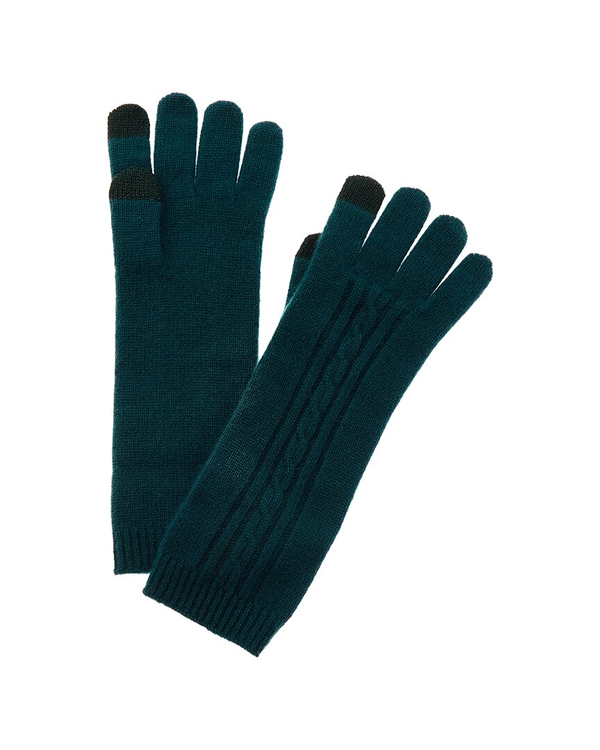 Shop Phenix Oval Cable Stitch Long Cashmere Gloves In Green