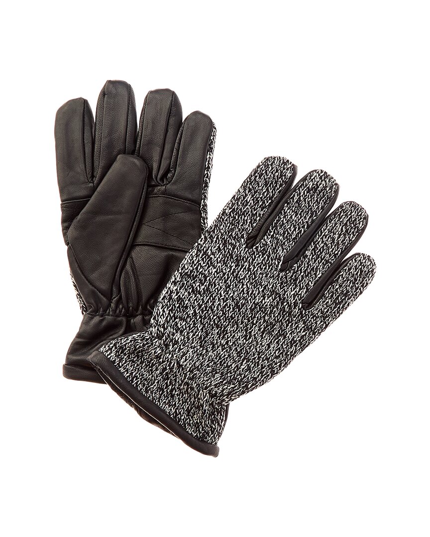 Surell Accessories Black Leather Gloves