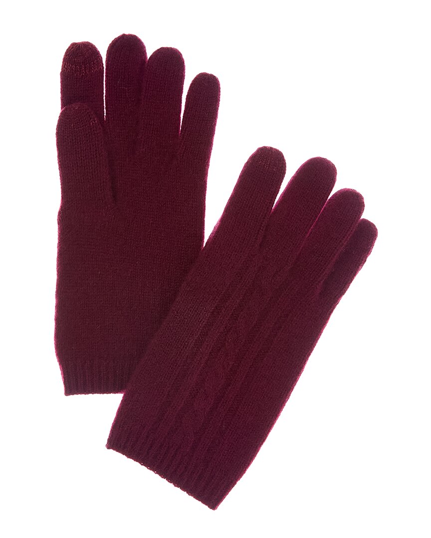 Phenix Placed Cable Cashmere Touch Tech Gloves In Red