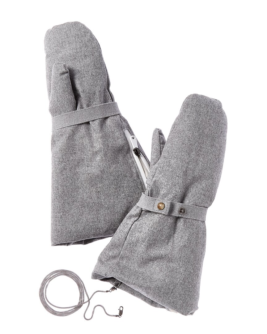 Brunello Cucinelli Wool & Cashmere Gloves In Gray