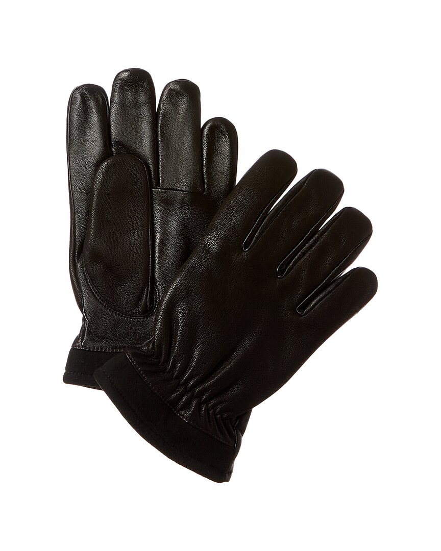 Ugg Capitan Pieced Leather Gloves In Black