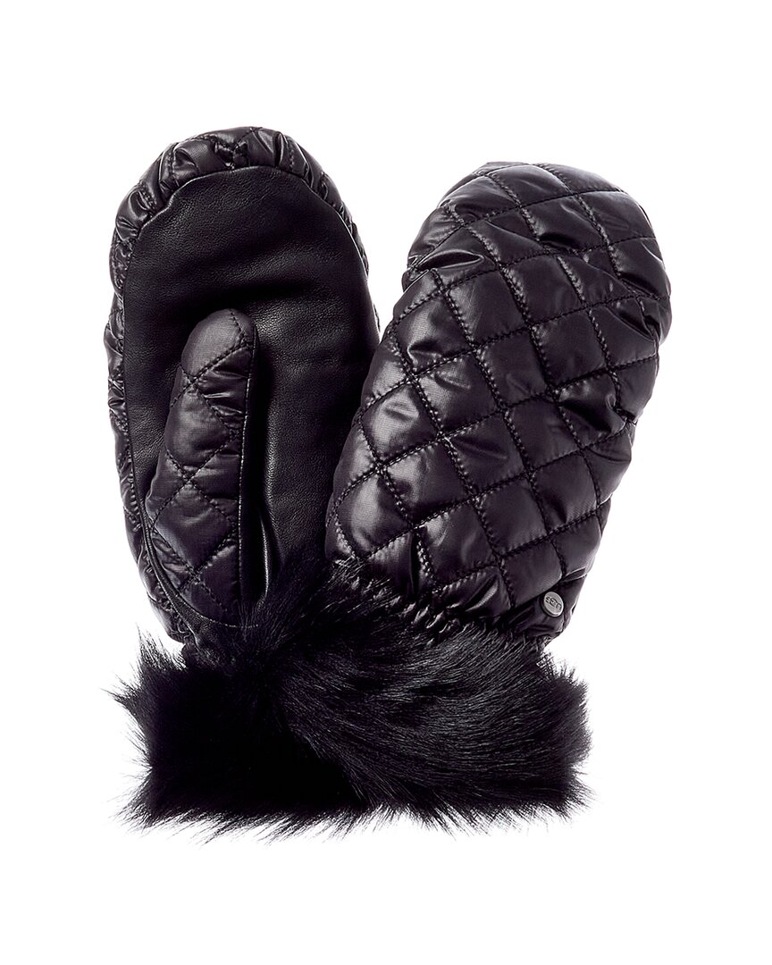 Shop Ugg Quilted All Weather Mittens In Black