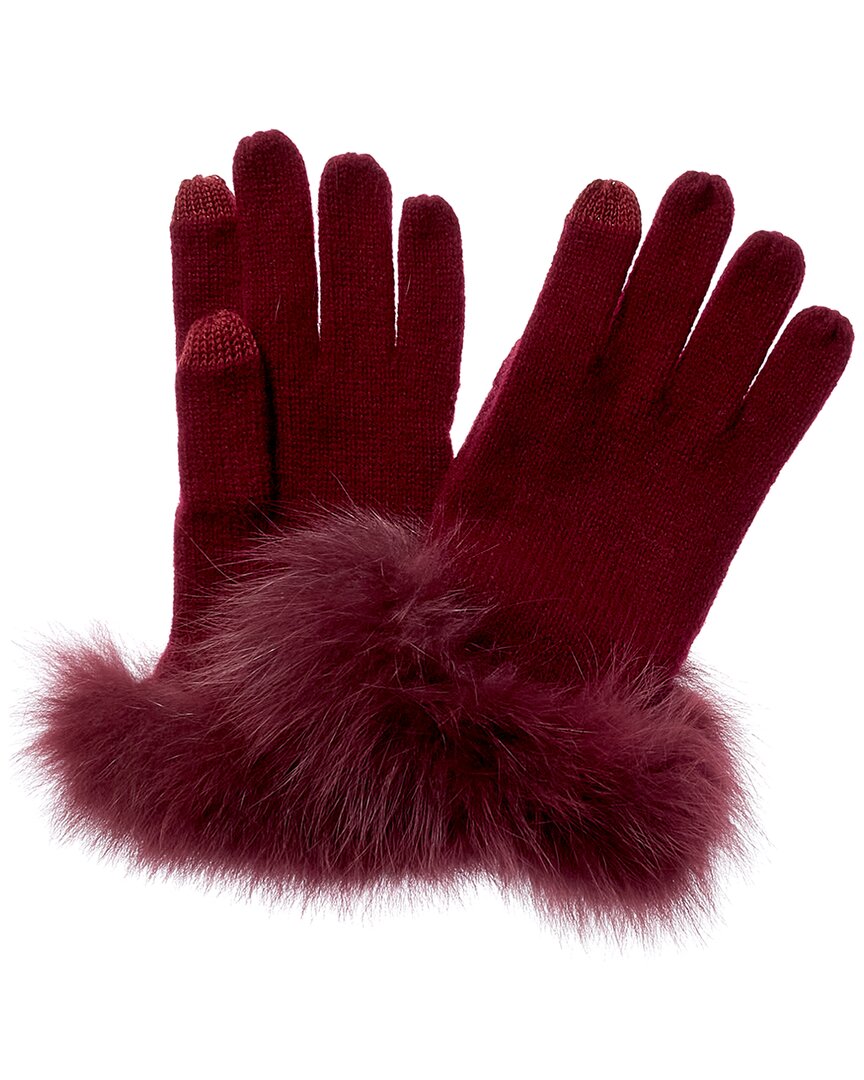 Shop Sofiacashmere Cashmere Gloves In Red