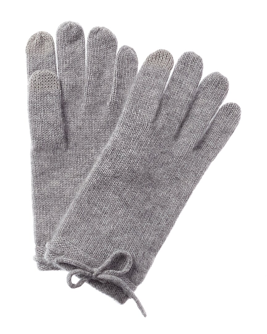 Phenix Bow Detail Cashmere Gloves In Grey