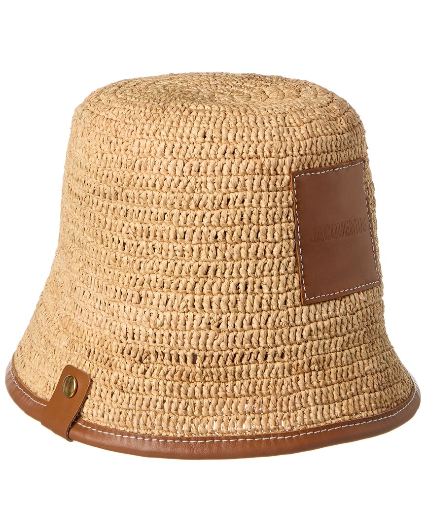 Jacquemus Le Bob Soli Raffia Hat In Brown