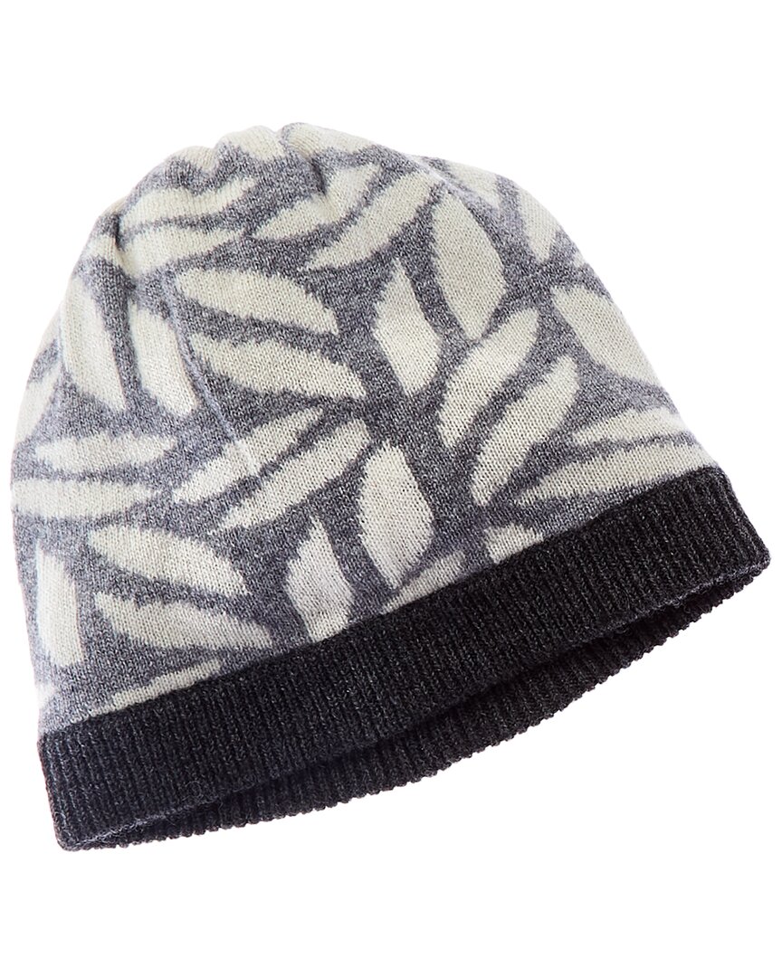 Forte Cashmere Jacquard Cashmere Hat In Grey