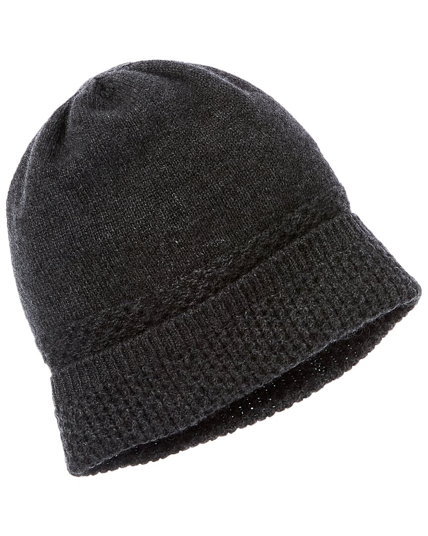 Forte Cashmere Texture Cashmere Hat In Grey