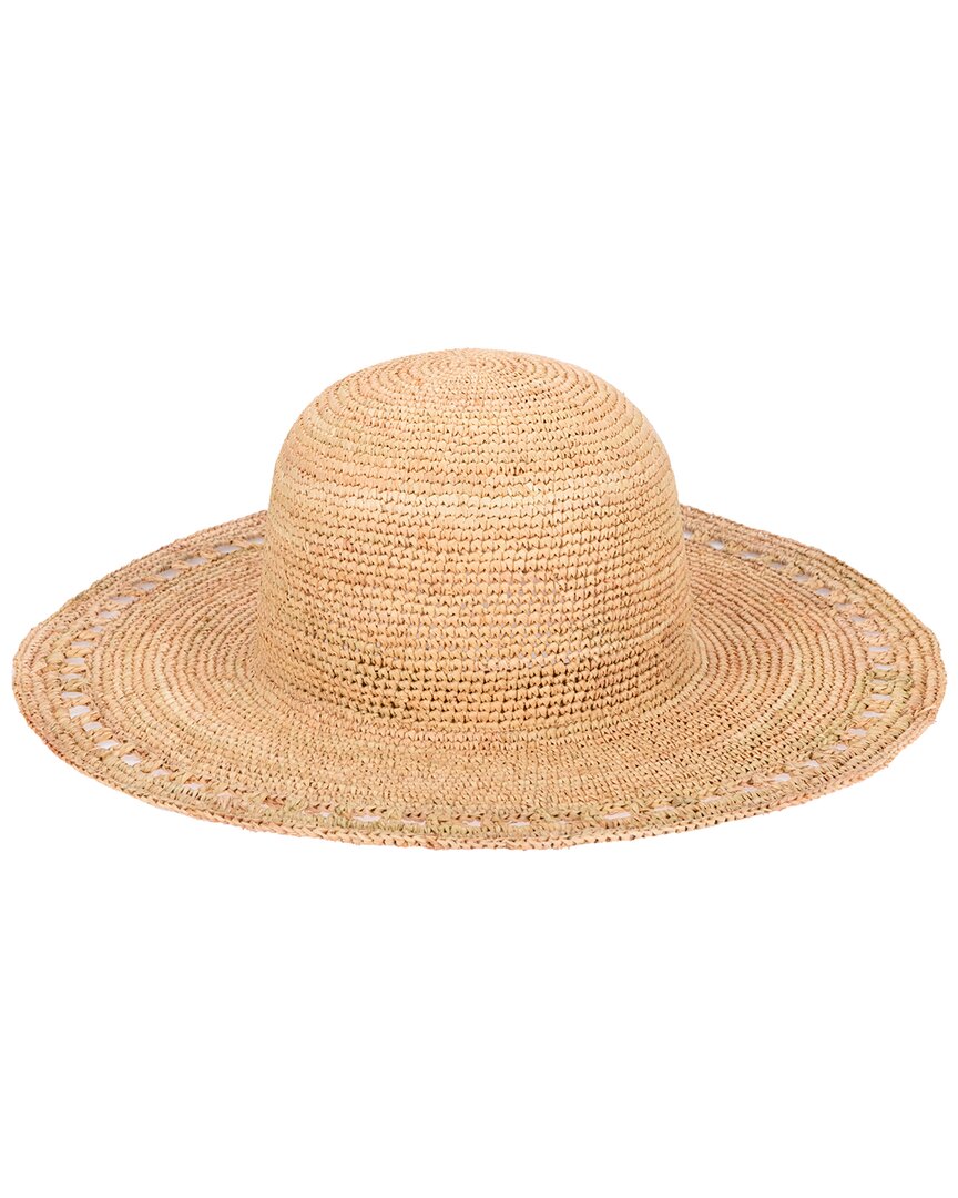 San Diego Hat Company Isla Raffia Round Crown Floppy Hat In Brown