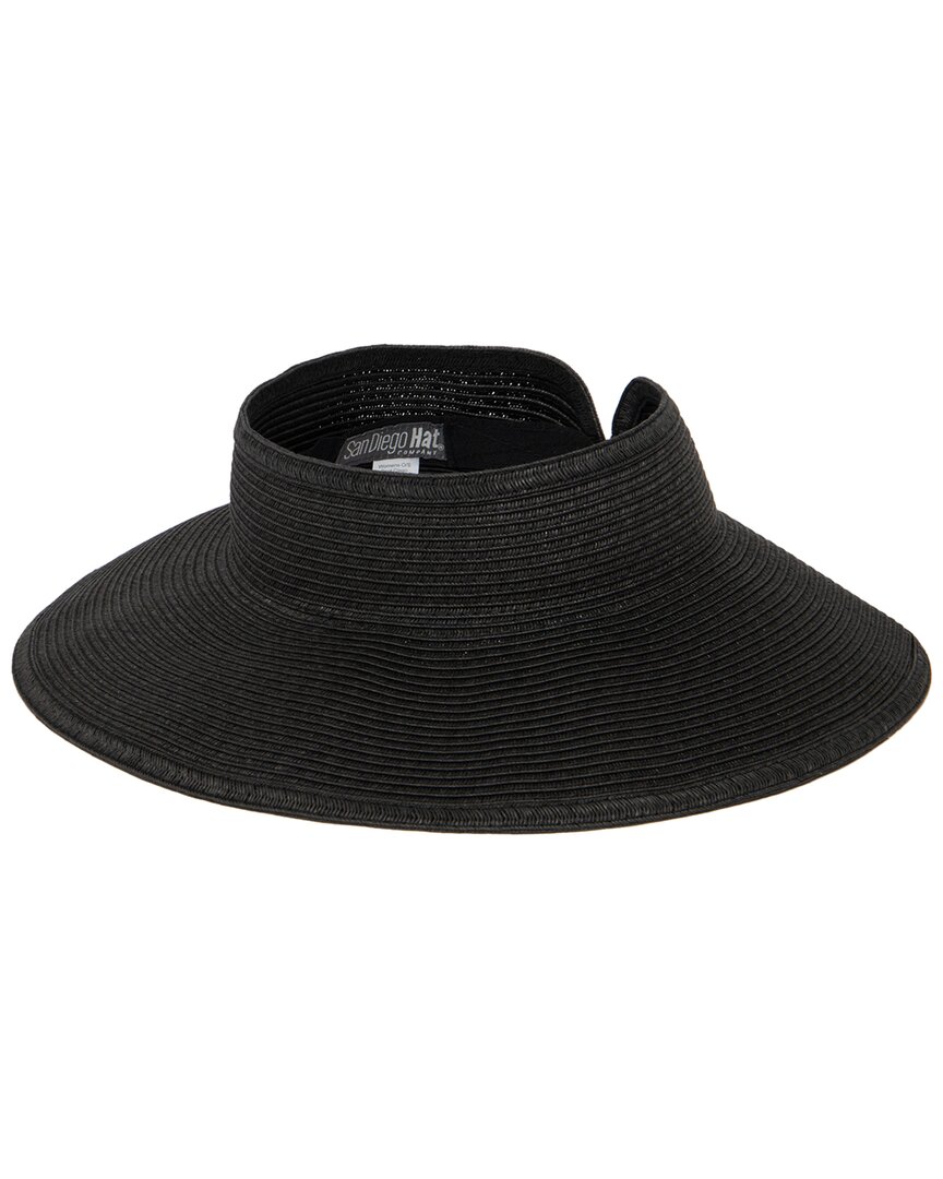 San Diego Hat Company Signature Ultrabraid Large Brim Visor In Black