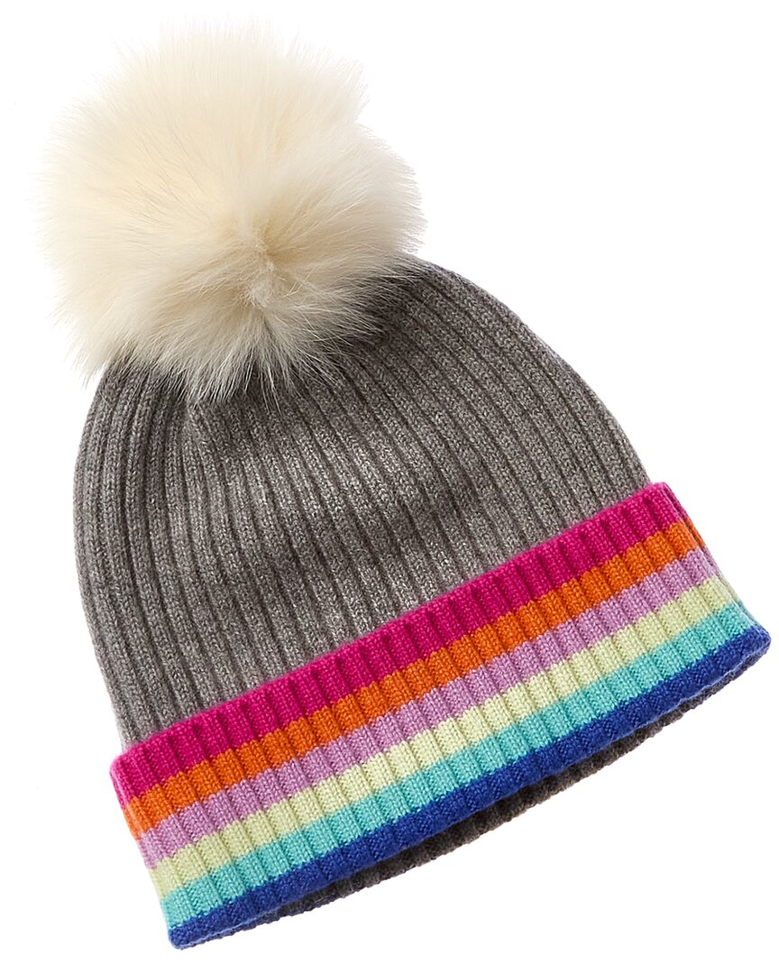 Hannah Rose Alashan Rainbow Tipped Cashmere Hat In Multi