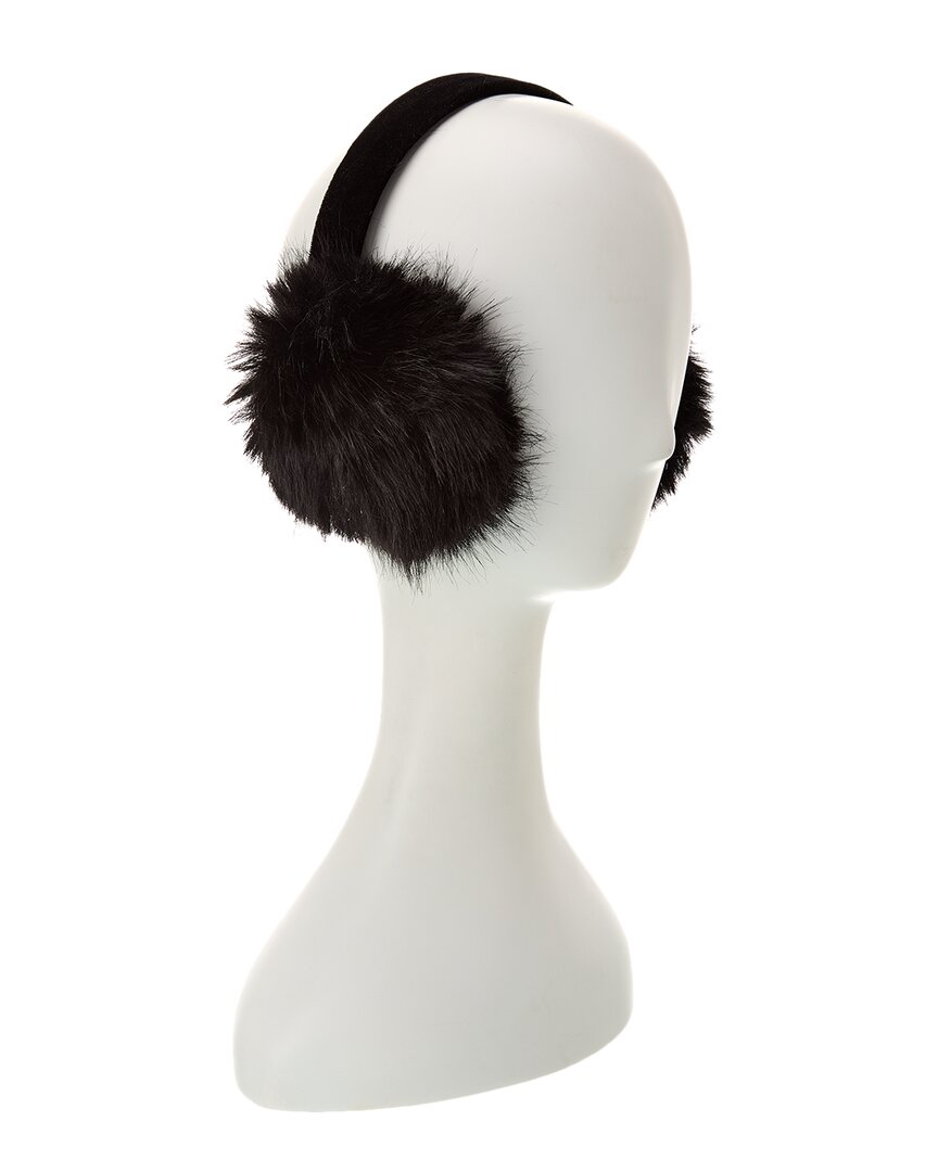 Surell Accessories Eyelash Earmuffs In Black