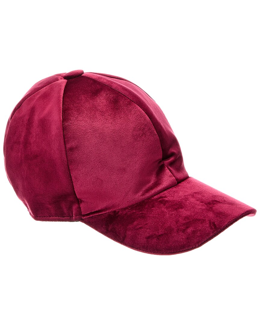Surell Accessories Velvet Baseball Cap In Red