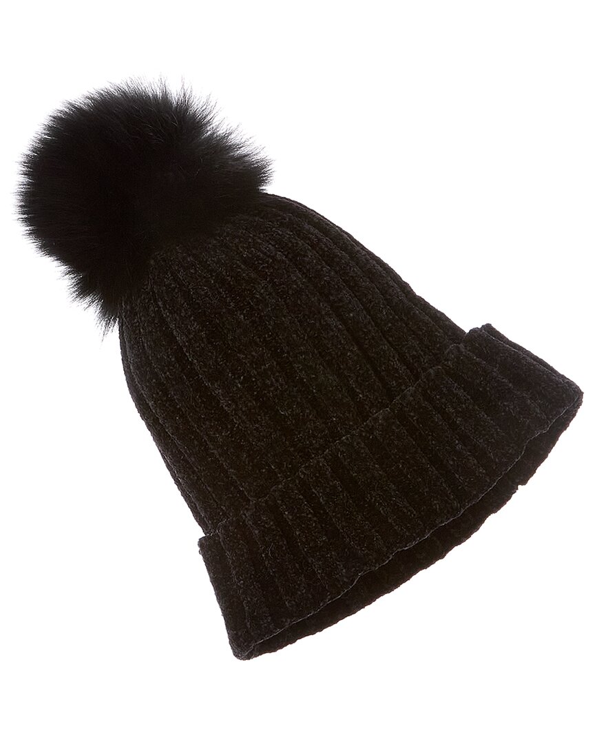La Fiorentina Chenille Hat In Black