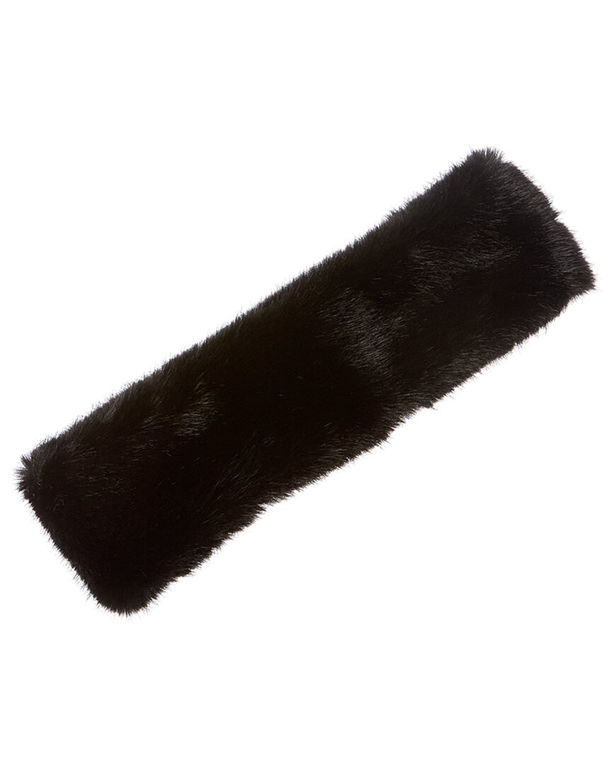 La Fiorentina Faux Fur Headband In Black