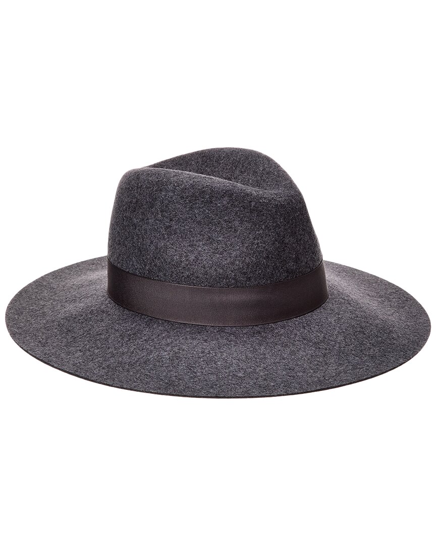 Phenix Wide Brim Wool Fedora In Grey