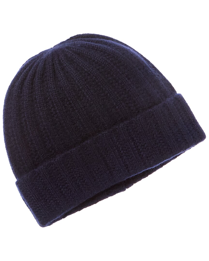 Amicale Cashmere Ladderstitch Cuffed Cashmere Beanie