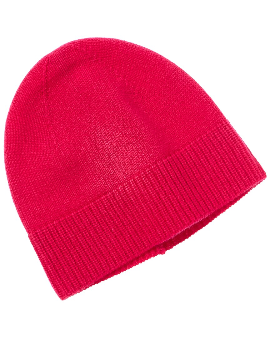 Amicale Cashmere Jersey Cashmere Beanie In Pink