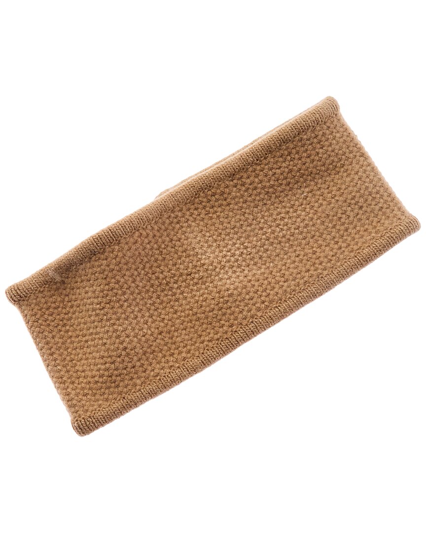 Portolano Honeycomb Stitch Cashmere Headband In Brown