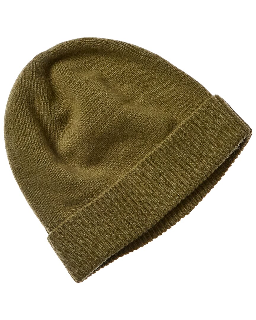 Portolano Folded Cuff Cashmere Hat In Green
