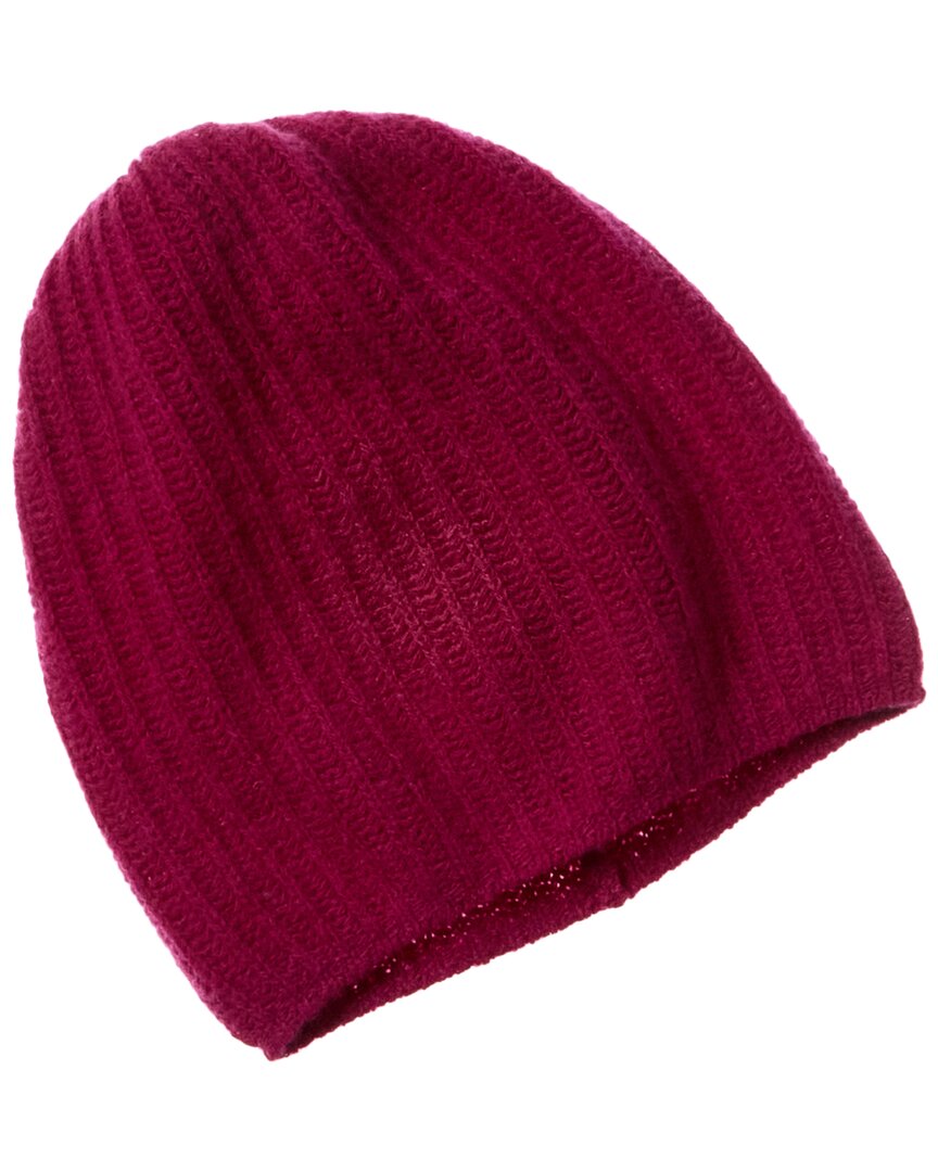 Shop Portolano Stitched Slouchy Cashmere Hat In Purple