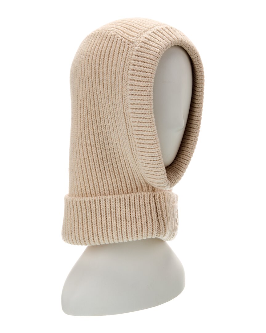 Fendi Ribbed Wool & Cashmere-blend Balaclava In Black
