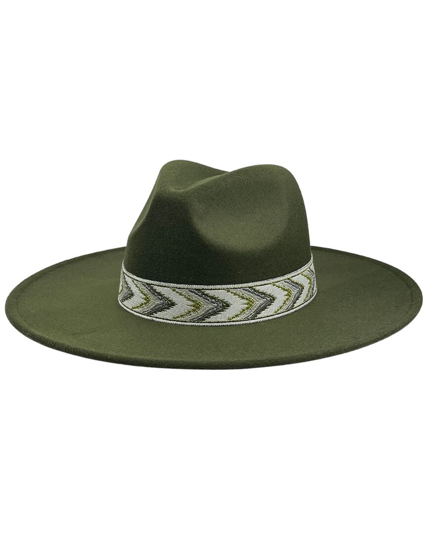 Marcus Adler Geo Print Band Felt Panama Hat In Green