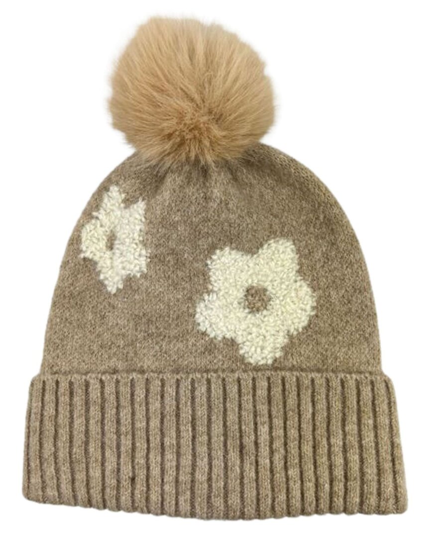 Marcus Adler Flower Knit Beanie In Brown