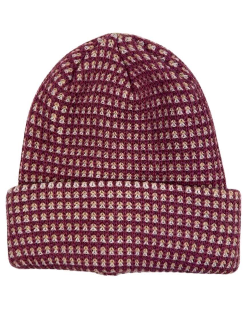 Marcus Adler Checkered Cuffed Knit Beanie In Purple