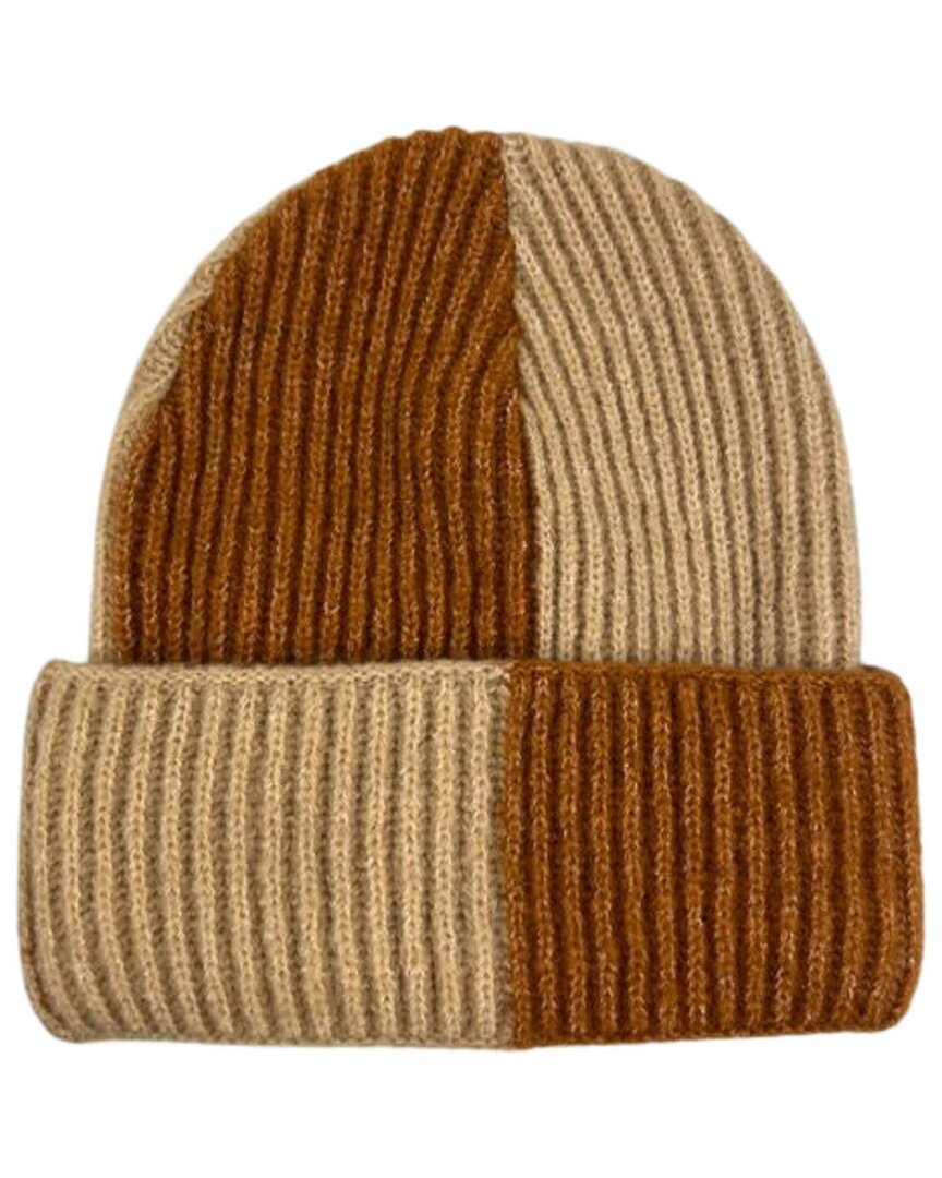 Marcus Adler Colorblocked Cuff Beanie In Brown