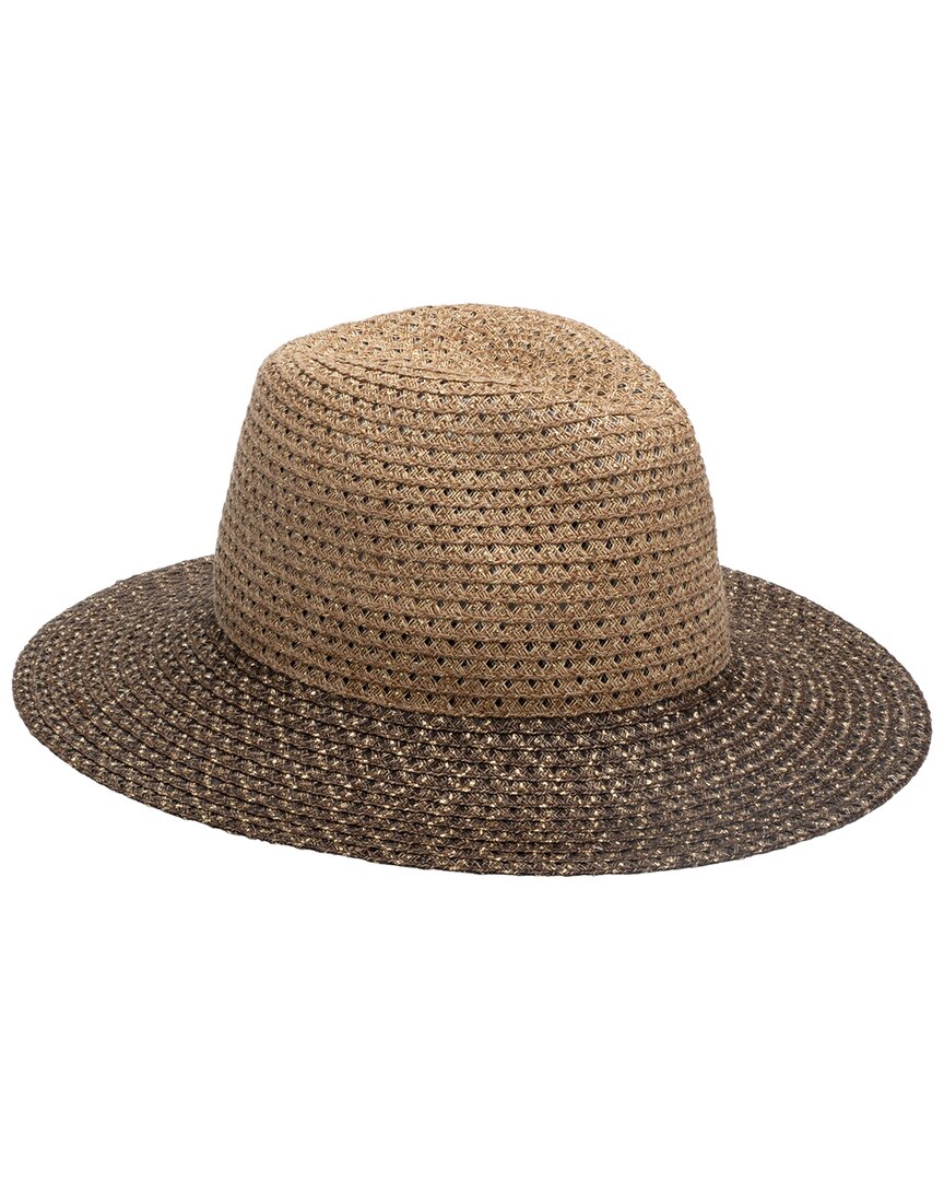 Eugenia Kim Courtney Gradient Metallic Straw Fedora In Brown