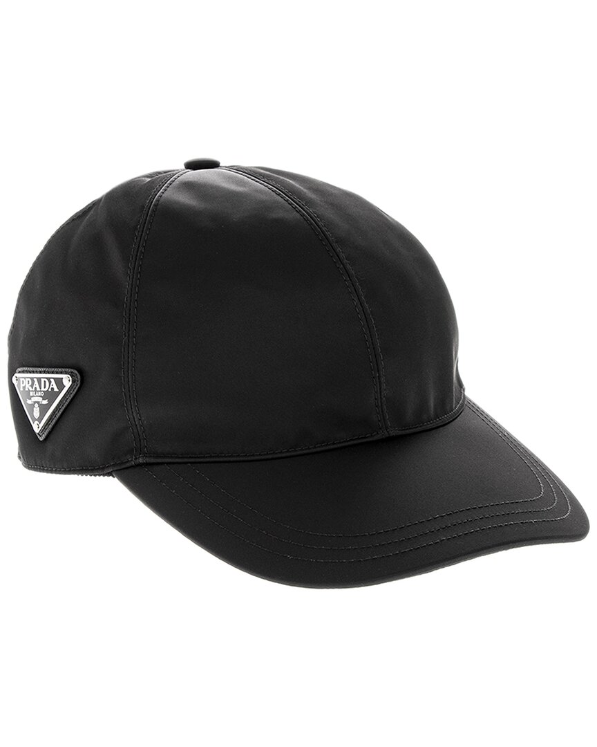 Prada Nylon Baseball Cap 6-panel Construction In Black
