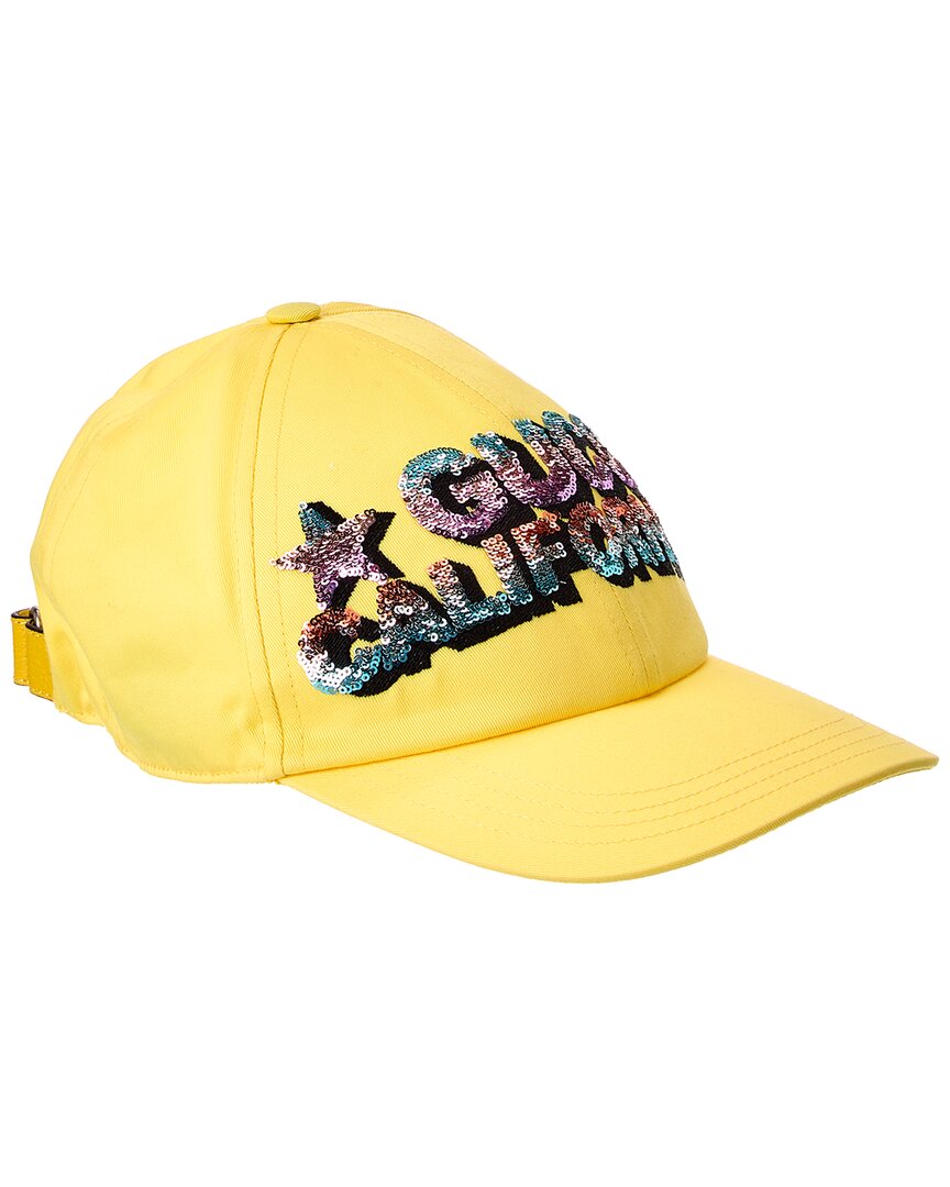 Gucci California Baseball Cap In Yellow
