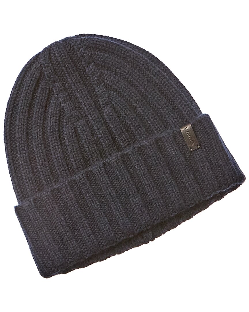 Vince Basic Chunky Rib Wool & Cashmere-blend Beanie In Blue