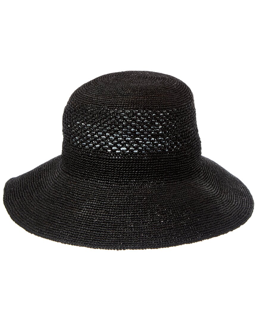 Bruno Magli Crochet Bucket Straw Sun Hat