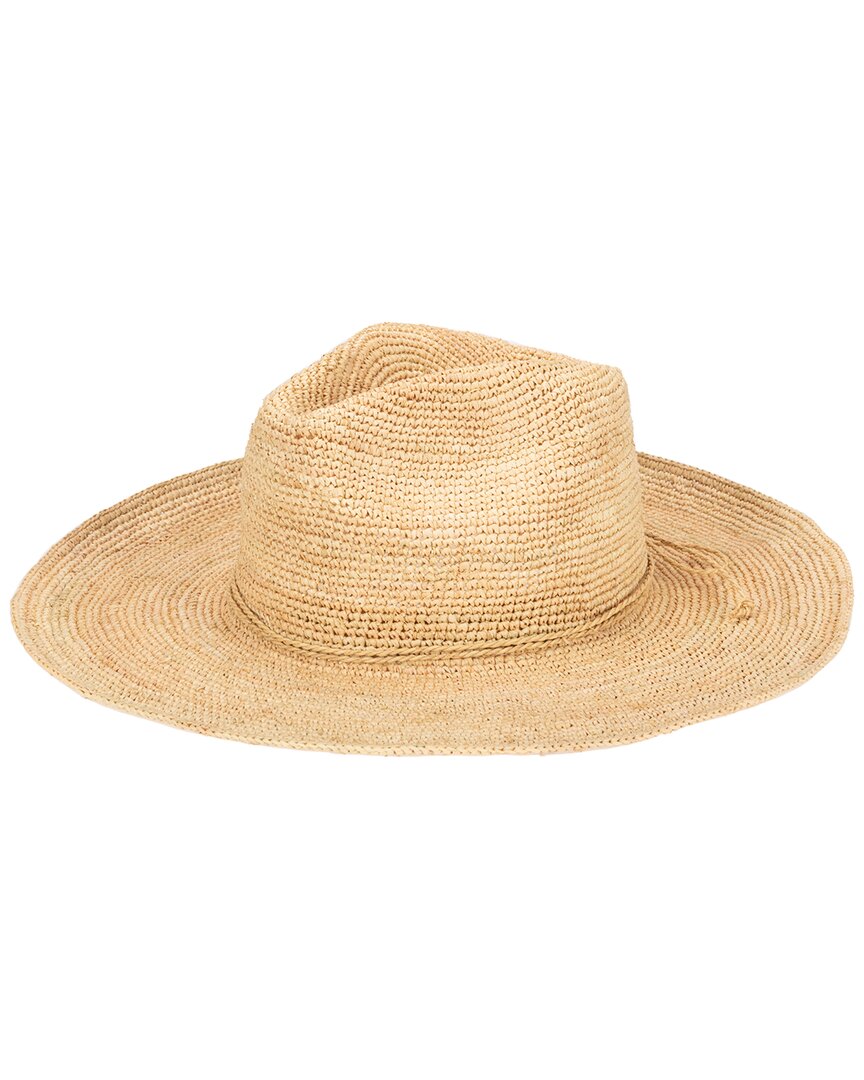 San Diego Hat Company Marina Crochet Raffia Fedora In Brown