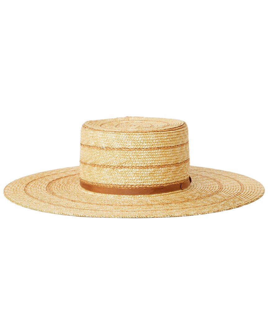 Btb Los Angeles Piper Stripe Straw Hat In Brown