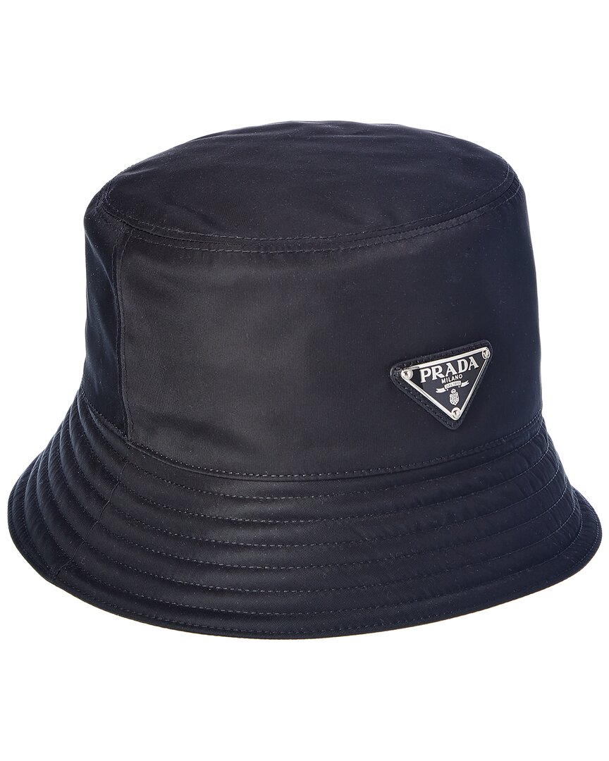 Prada Logo Bucket Hat In Black