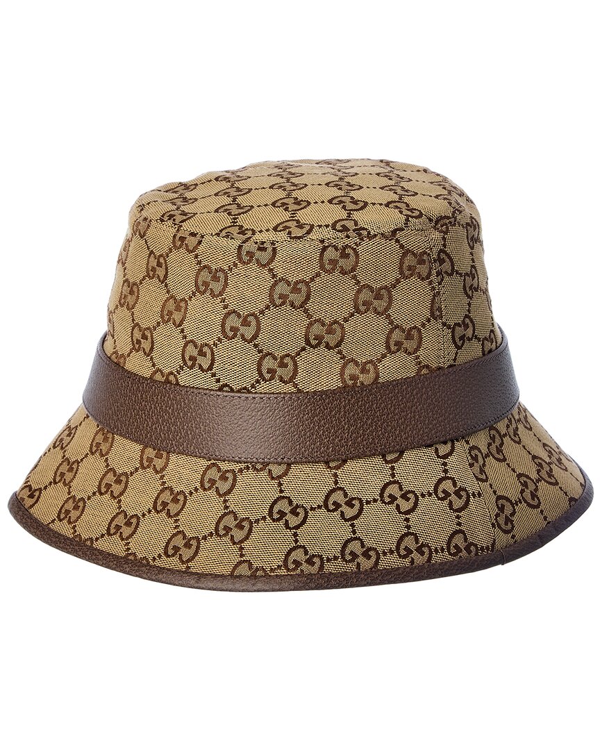 Gucci Gg Canvas & Leather Bucket Hat
