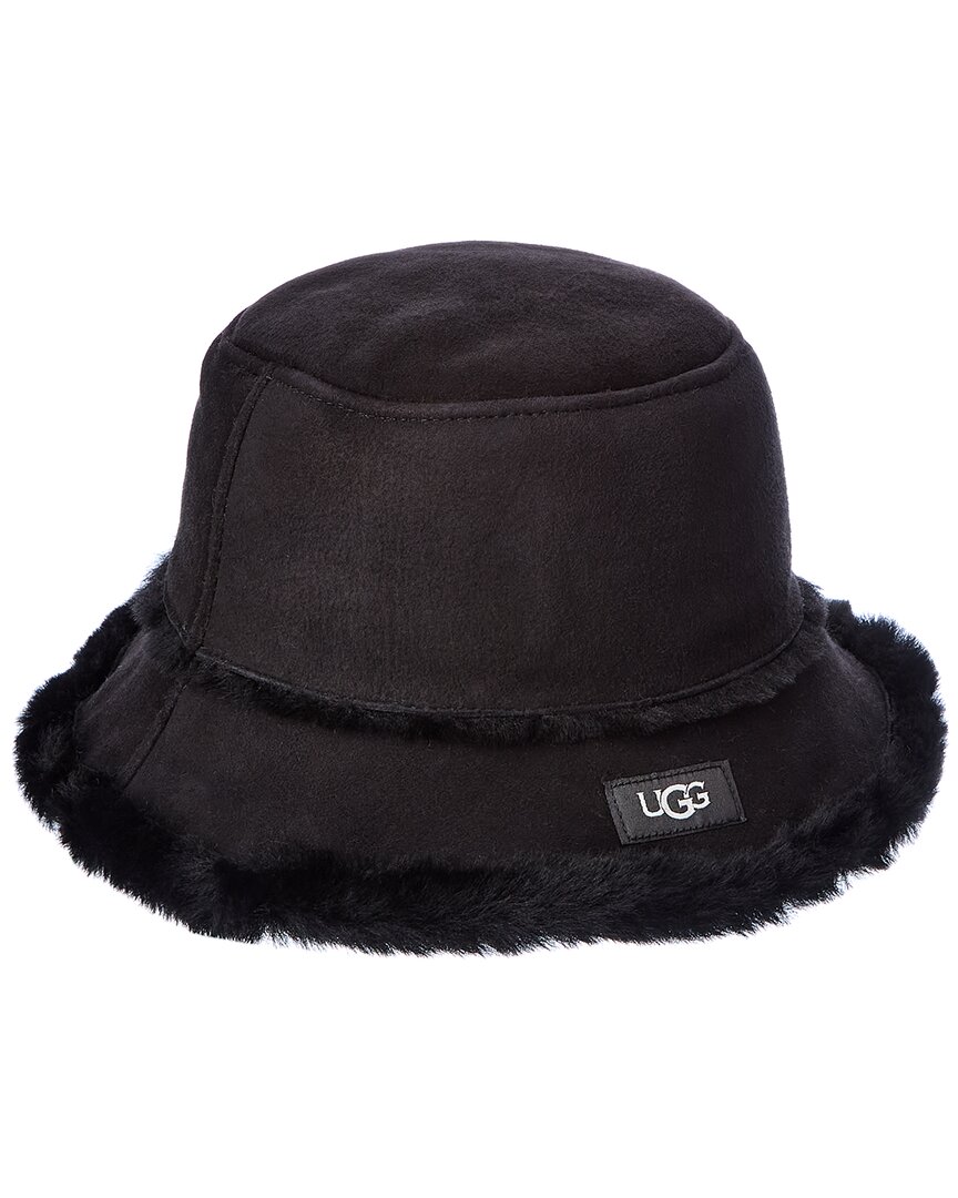 Ugg Shearling Bucket Hat In Black