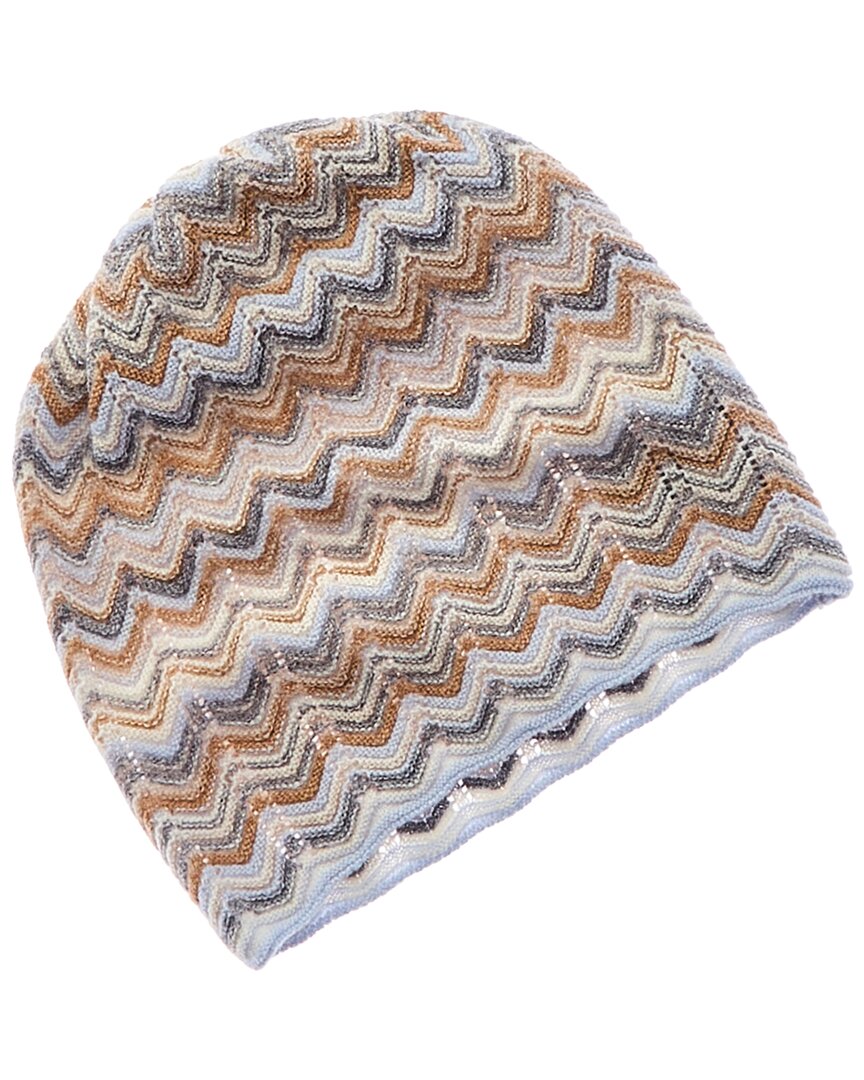 Forte Cashmere Zig Zag Cashmere Pull On Hat In Neutral