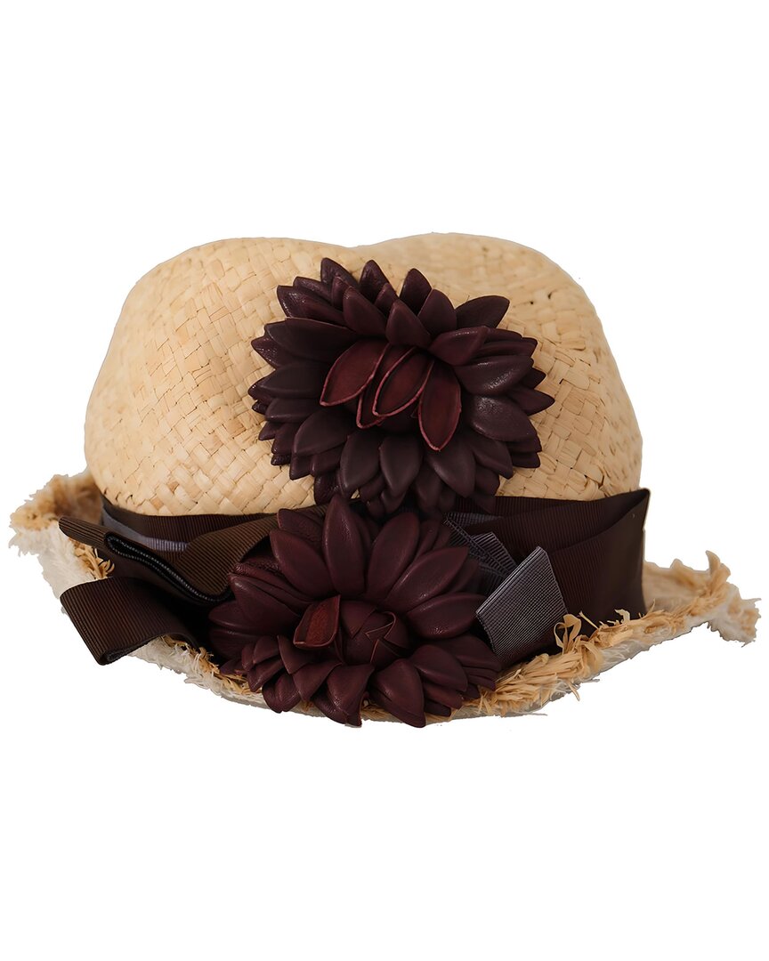 Dolce & Gabbana Raffia, Leather & Linen-blend Hat In Neutral