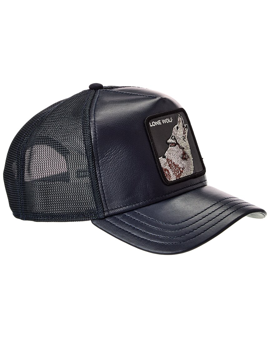 Goorin Bros The Wolf Leather Trucker Hat In Black