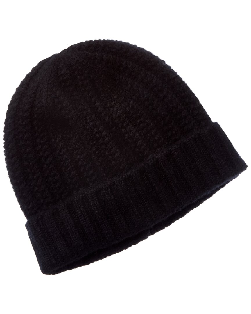 Sofia Cashmere Sofiacashmere Chunky Textured Shaker Cashmere Hat In Black