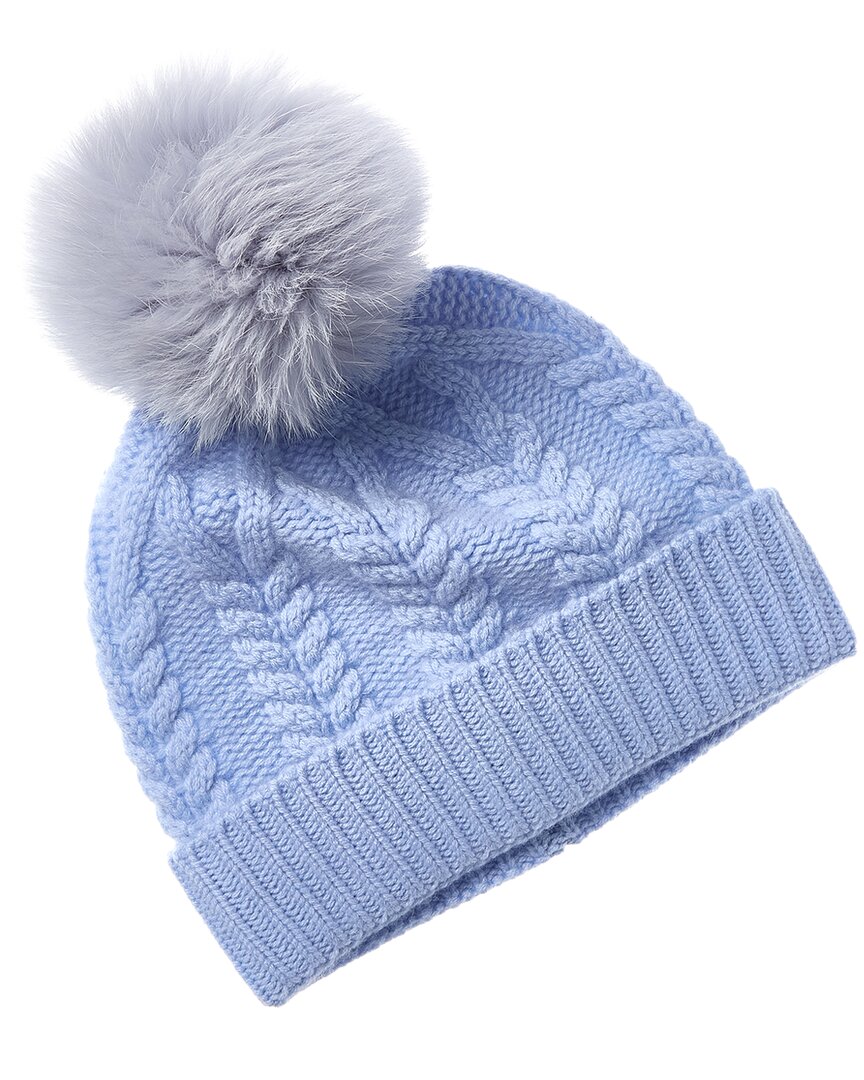 Sofia Cashmere Sofiacashmere Chunky Cable Cashmere Hat In Blue