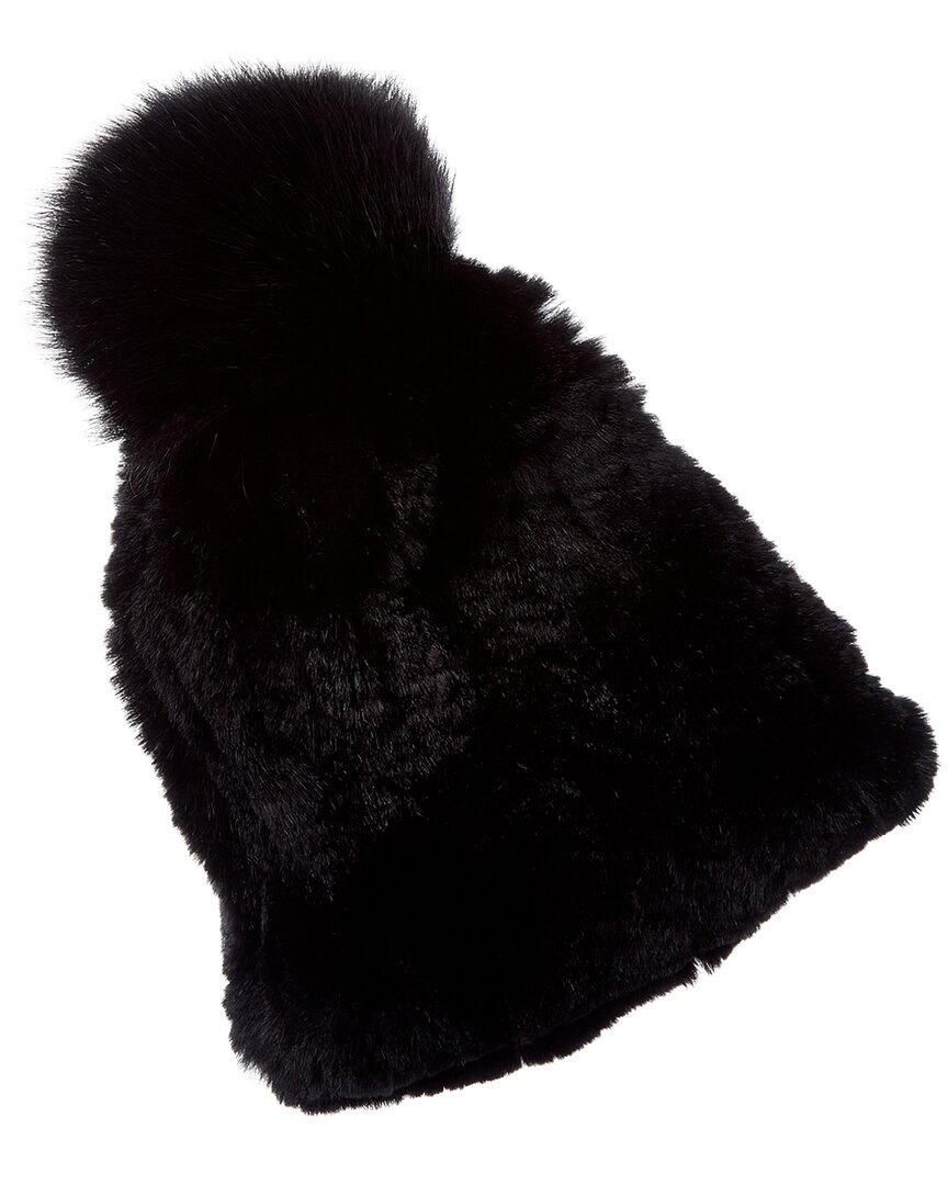 Sofia Cashmere Sofiacashmere Knitted Hat In Black