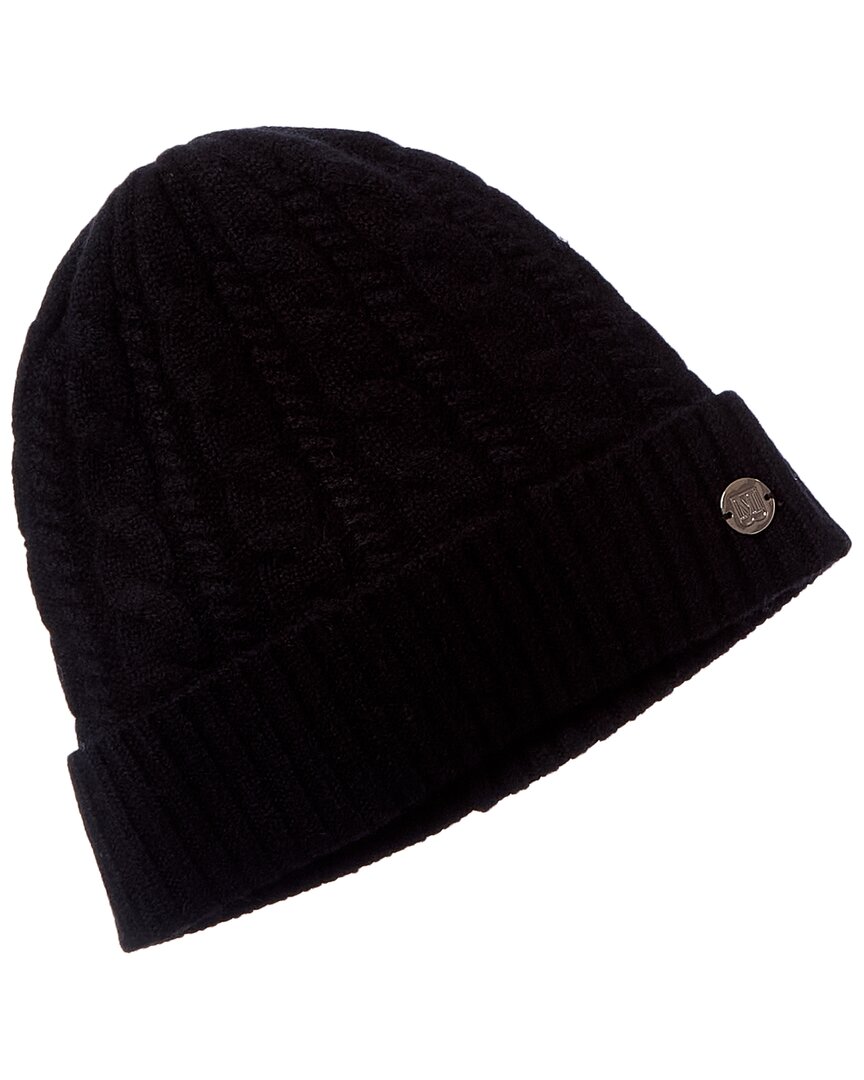 Bruno Magli Chunky Knit Cable Cashmere Hat In Black