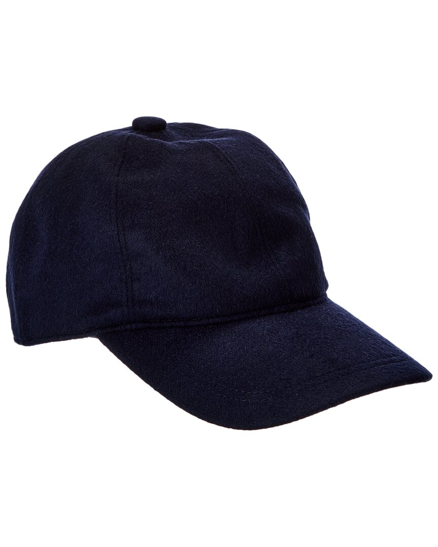 Amicale Cashmere Woven Cashmere Baseball Cap In Black