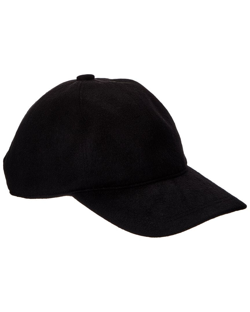 Amicale Cashmere Woven Cashmere Baseball Cap In Black