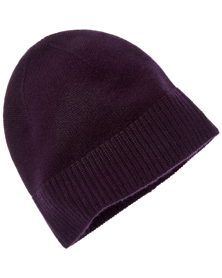Amicale Cashmere Jersey Cashmere Beanie In Purple